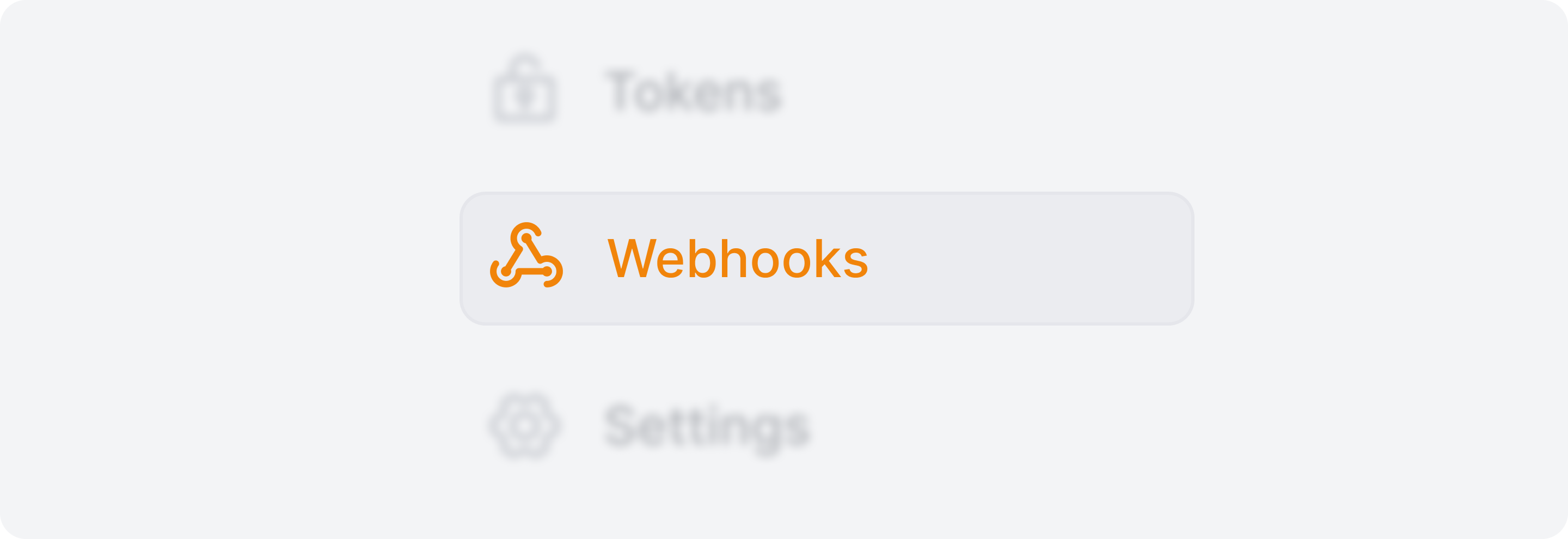 Menu de webhooks no Quor